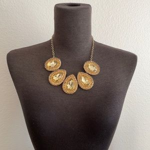 Gold Jeweled necklace evening wear